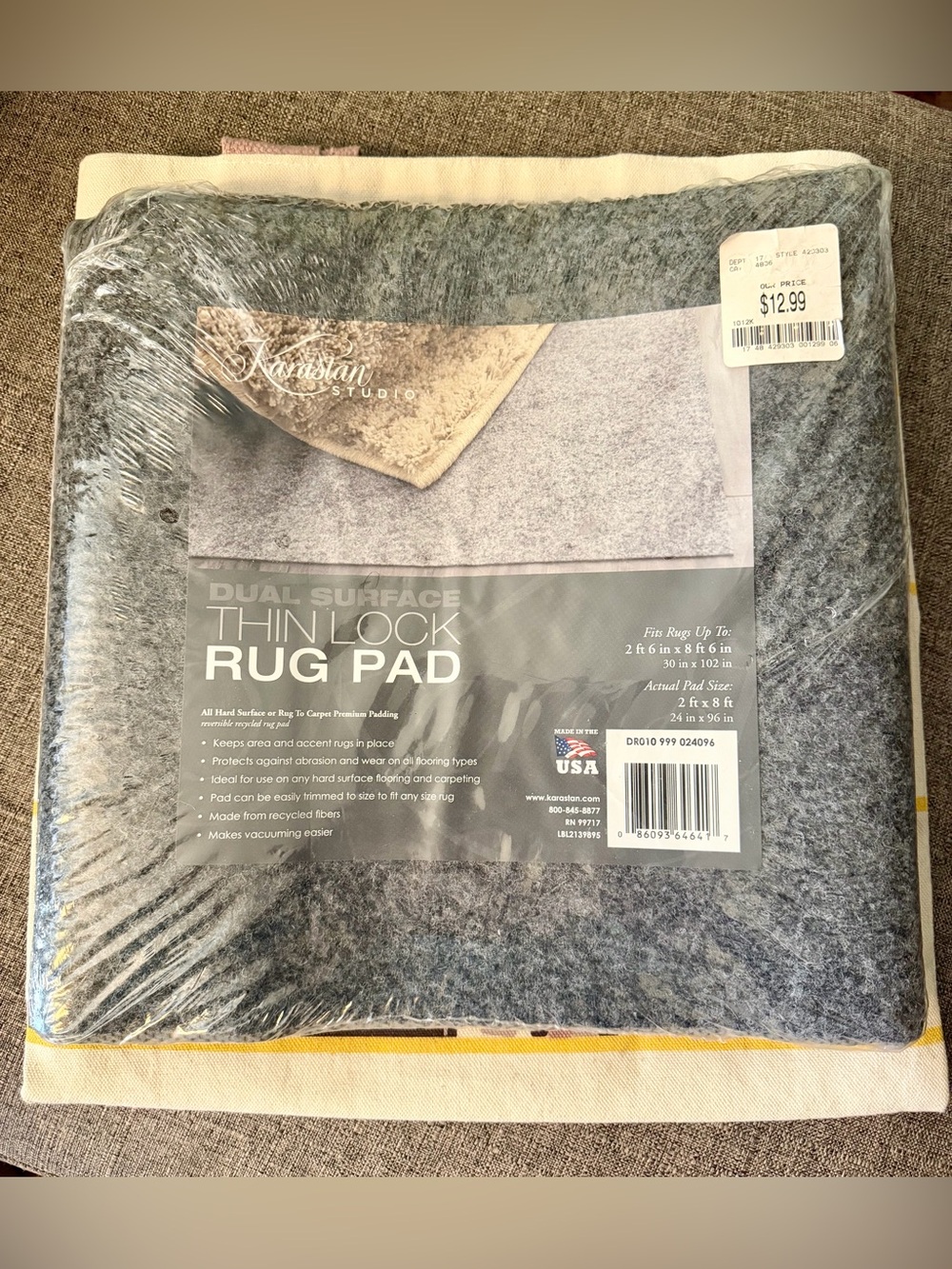 New Karastan Dual Surface Rug Pad Runner 2x8